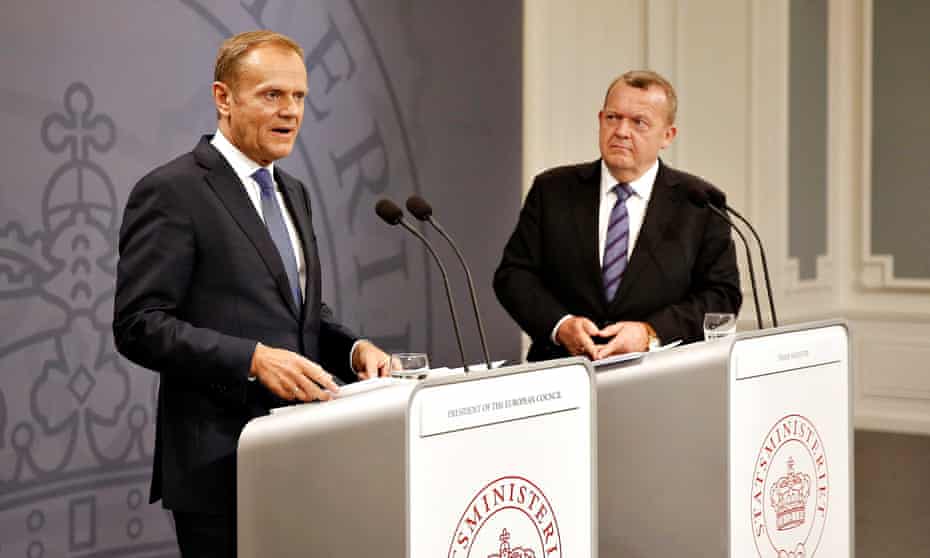 Donald Tusk and Danish prime minister Lars Lokke Rasmussen
