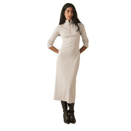 Grey Jersey Funnel Neck Finley Midi Dress Nobody’s Child