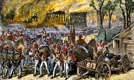 The capture and burning of Washington by the British, in 1814.