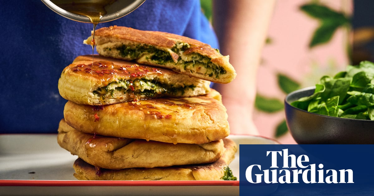 Feta together: Alice Zaslavsky's spinach and cheese pan pies with hot honey drizzle recipe