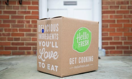 A HelloFresh meal delivery kit.