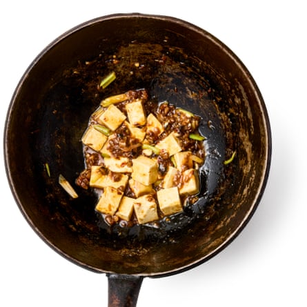 sauce over the tofu and meat, intact, and cook until the sauce thickens.