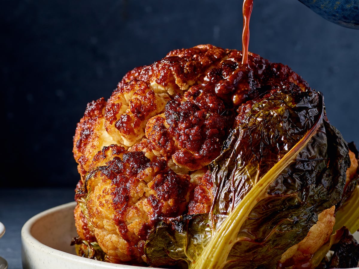 Char siu cauliflower, lemongrass tofu and asparagus stir-fry: Tony