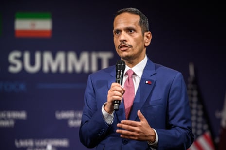 Qatar's prime minister, Sheikh Mohammed bin Abdulrahman Al Thani, at the Bürgenstock resort overlooking Lake Lucerne, Switzerland, for talks between the US and Iran last month.