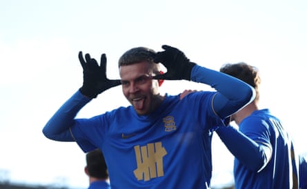 Marvin Ducksch celebrates scoring for Birmingham