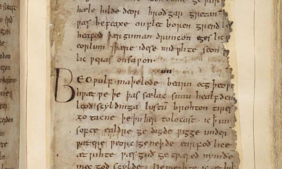 Beowulf manuscript at the British Library.
