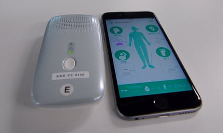The portable body odour checker, Kunkun Body, takes its name from the Japanese word for sniff. Results are sent to the owner’s phone.