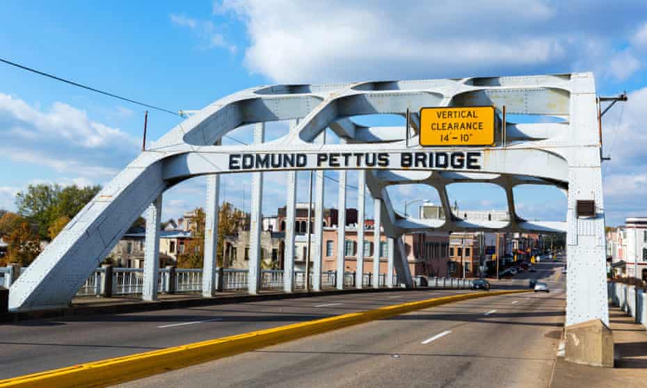 Edmund Pettus Bridge in Selma, Alabama, the scene of police violence on the first 1965 Selma to Montgomery Voting Rights March.