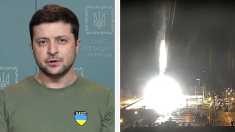 Zelenskiy accuses Russia of 'nuclear terrorism' after fire at power plant – video