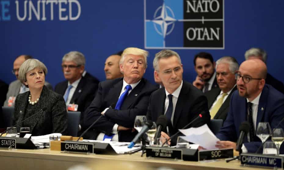 Donald Trump during a Nato summit in May 2017