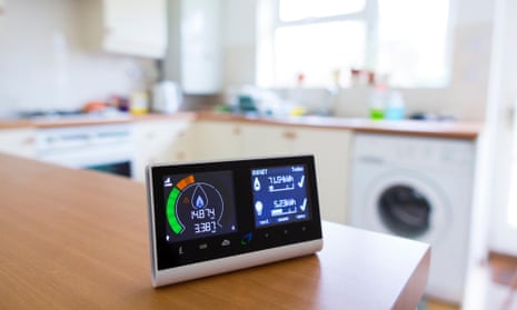 British Gas smart energy monitor in kitchen.