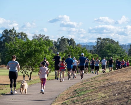 Runners take part in a parkrun in Australia.