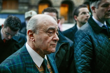 Mohamed al Fayed outside a court house