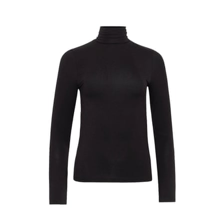 Ninety Percent Soft Roll Neck Long Sleeve Top in Black