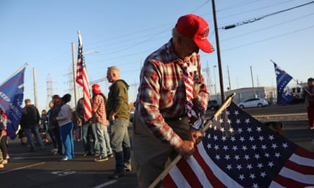 Trump supporters in Phoenix on Monday.Biden leads Trump in Arizona by more than 17,000 votes.