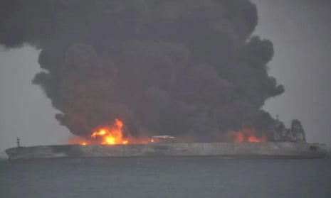 Iranian oil tanker on fire off China’s eastern coast