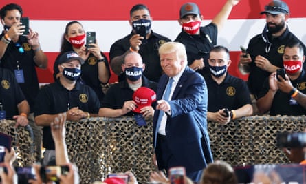 Donald Trump attends a campaign rally at the Defense Contractor Complex on 18 August 2020 in Yuma, Arizona.