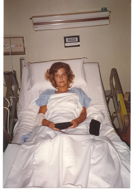 Annette Herfkens in a hospital bed