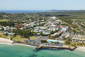 Aerial view of Byron Bay city