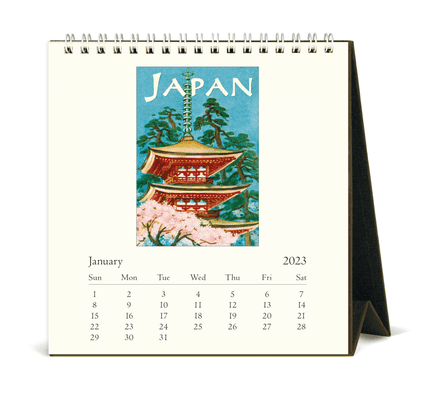 Vintage travel desk calendar