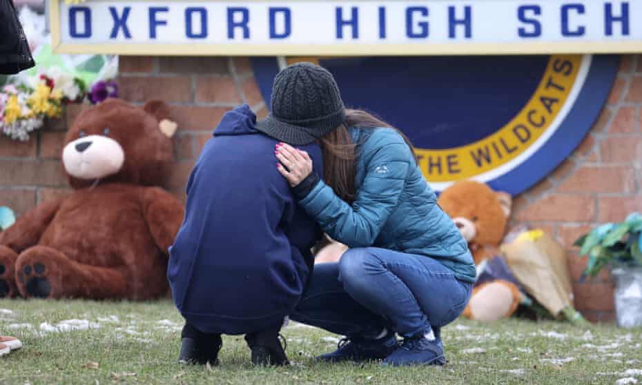 A memorial outside Oxford high school.