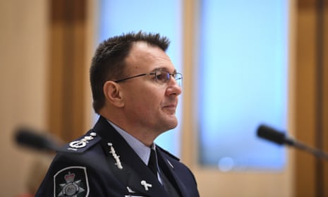 Australian federal police commissioner Reece Kershaw at the Senate inquiry into Covid-19