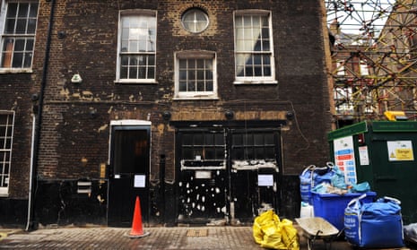 An empty house in Mayfair, London, that has been taken over by a group of squatters. 