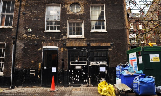 An empty house in Mayfair, London, that has been taken over by a group of squatters. 