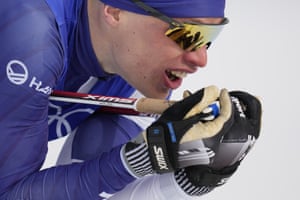 Iivo Niskanen of Finland competes during the men’s 15km classic cross-country skiing.