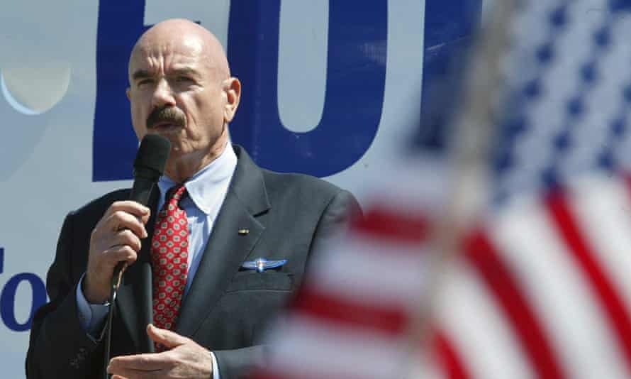 Liddy speaks at a rally for troops in Washington in 2003.