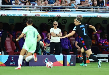 Sarina Wiegman on the touchline.