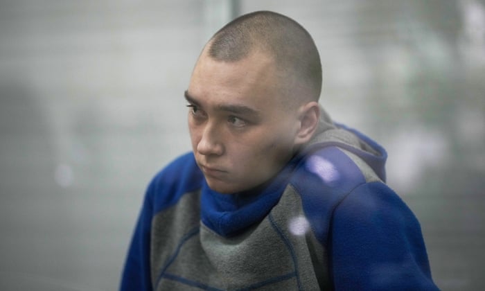Vadim Shysimarin, 21, during the court hearing in Kyiv on Wednesday.