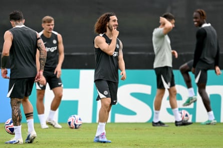 Marc Cucurella at Chelsea training ahead of the Club World Cup quarter-final against Palmeiras in Philadelphia.
