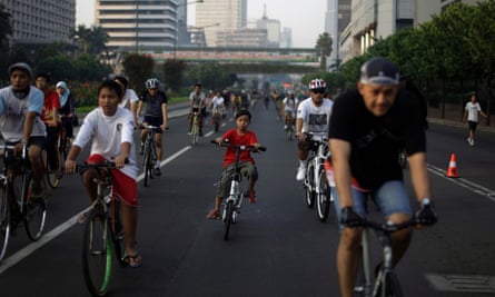 A car-free day in Jakarta, 2012.