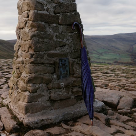 London Undercover Navy Windowpane Yellow Classic Umbrella