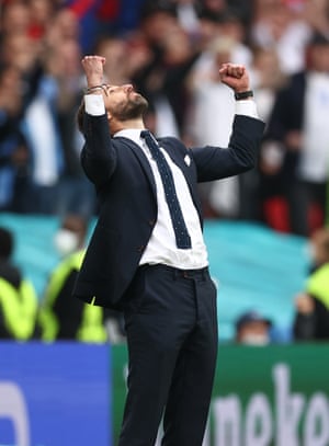 Gareth Southgate looks up to the heavens.