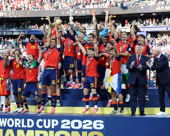 Donald Trump has to let it linger as he hangs on for Spain’s World Cup celebrations