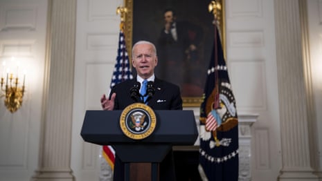 Biden says US on track for enough vaccines for every adult by the end of May – video