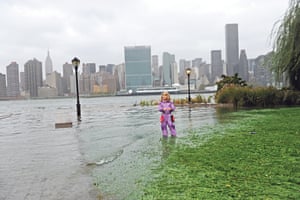 A view of New York from Long Island after Hurricane Sandy hit in October 2012.