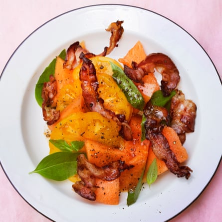 Pancetta and cantaloupe salad