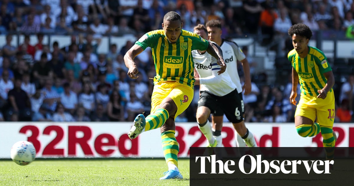 Kenneth Zohore’s late penalty at Derby preserves West Brom’s unbeaten start