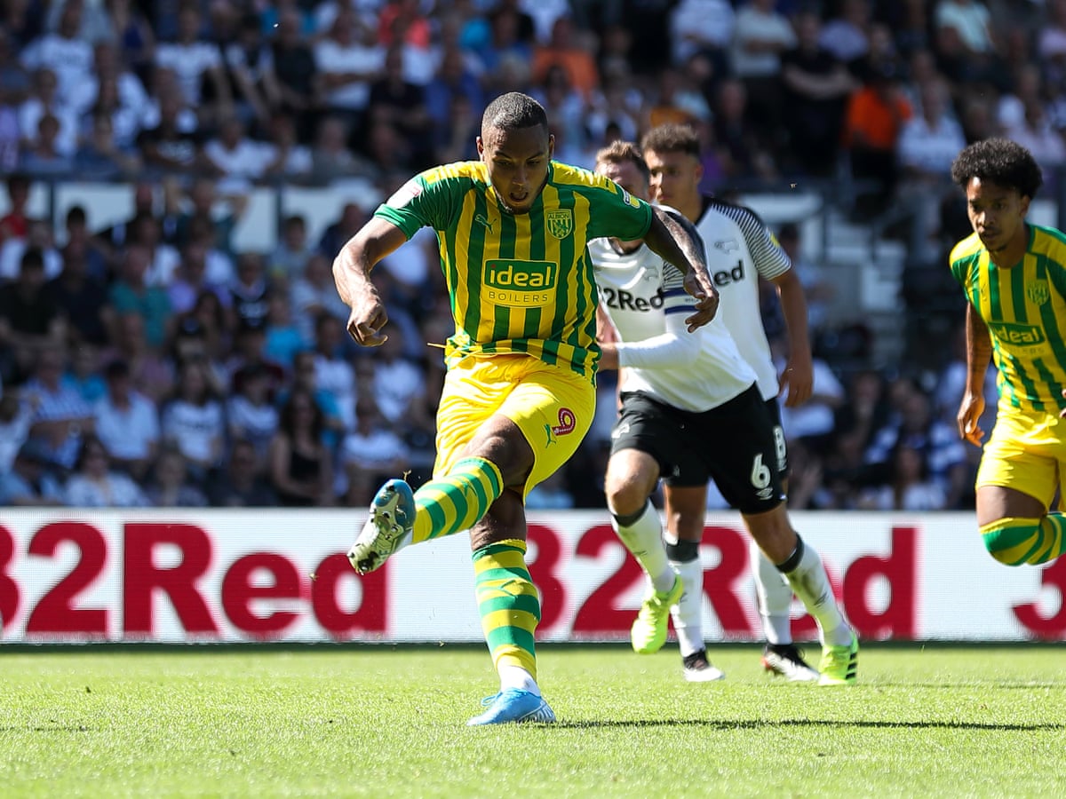 Kenneth Zohore S Late Penalty At Derby Preserves West Brom S Unbeaten Start Championship The Guardian