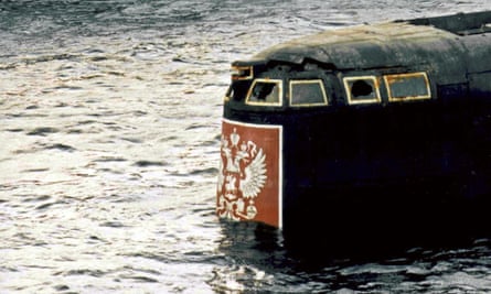 The conning tower of the Russian Kursk nuclear submarine