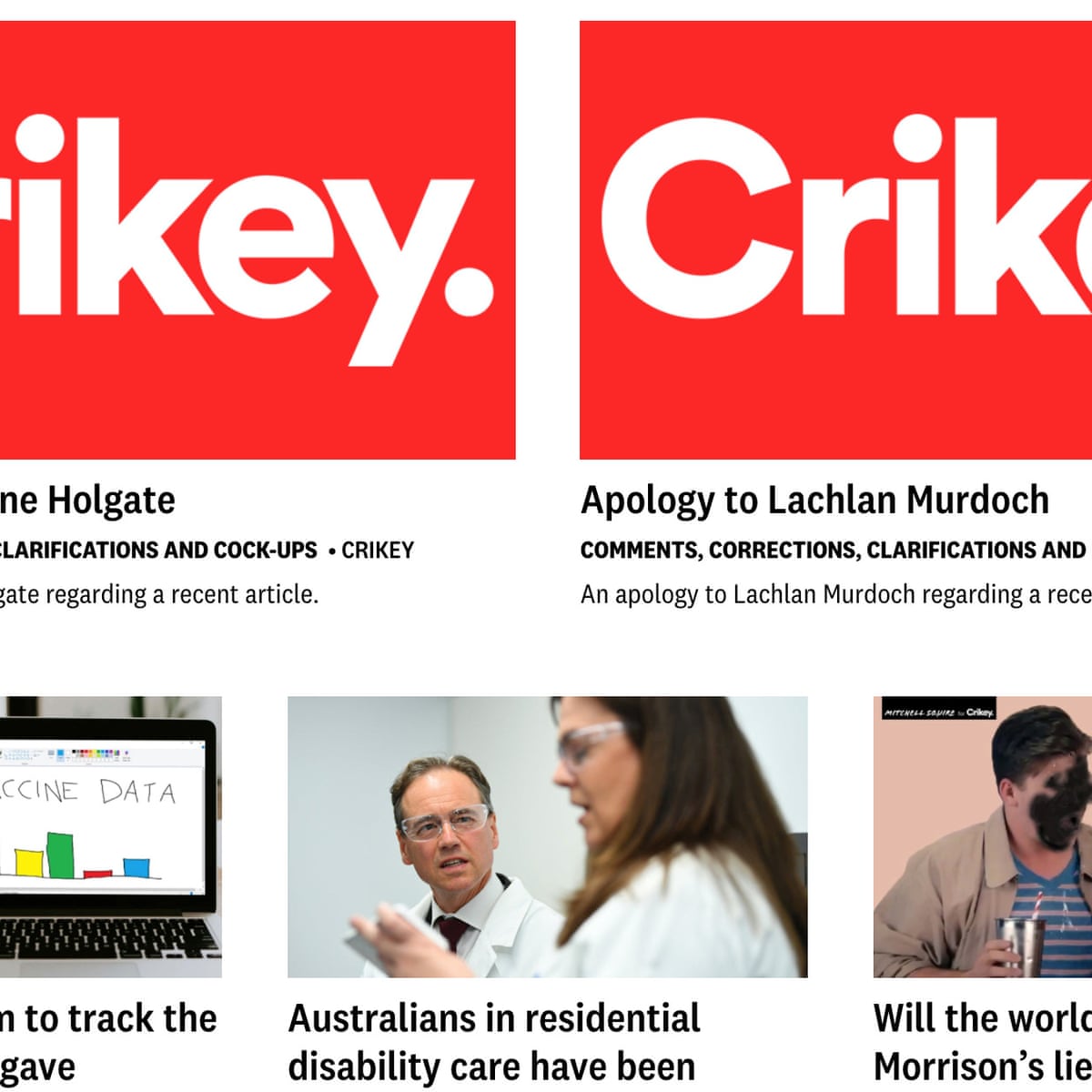 Crikey Kicks Off Fortnight Of Apologising To Lachlan Murdoch And Christine Holgate Amanda Meade The Guardian Crikey Kicks Off Fortnight Of Apologising To Lachlan Murdoch And Christine Holgate Amanda Meade The Guardian