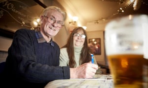 David Pickup and Kim McMahon in the Warner Arms in Accrington town centre.