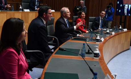 Australian premiers and prime minister sitting in a row