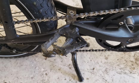 Joanna Davies's damaged e-bike