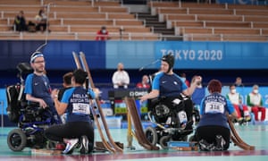 Team Greece competes against Team Hong Kong in the Boccia pairs – BC3 bronze medal match