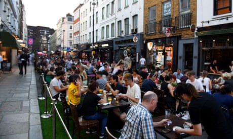 Eat Out to Help Out, London, UK - 11 Aug 2020<br>Mandatory Credit: Photo by James Veysey/REX/Shutterstock (10741525c) Diners in Old Compton Street, Soho. The Eat Out to Help Out scheme is in place which offers 50% off meals to help boost restaurants and pubs following the coronavirus lockdown. Eat Out to Help Out, London, UK - 11 Aug 2020