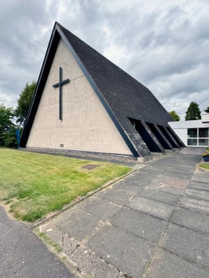A triangular church building